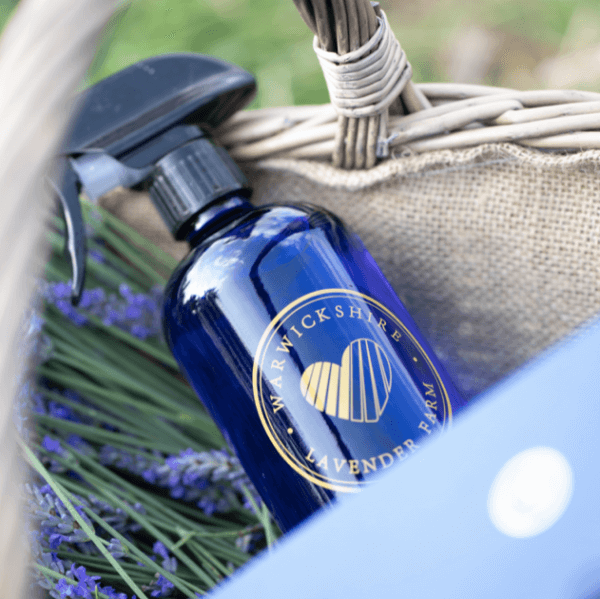 Warwickshire Lavender Farm spray bottle with lavender